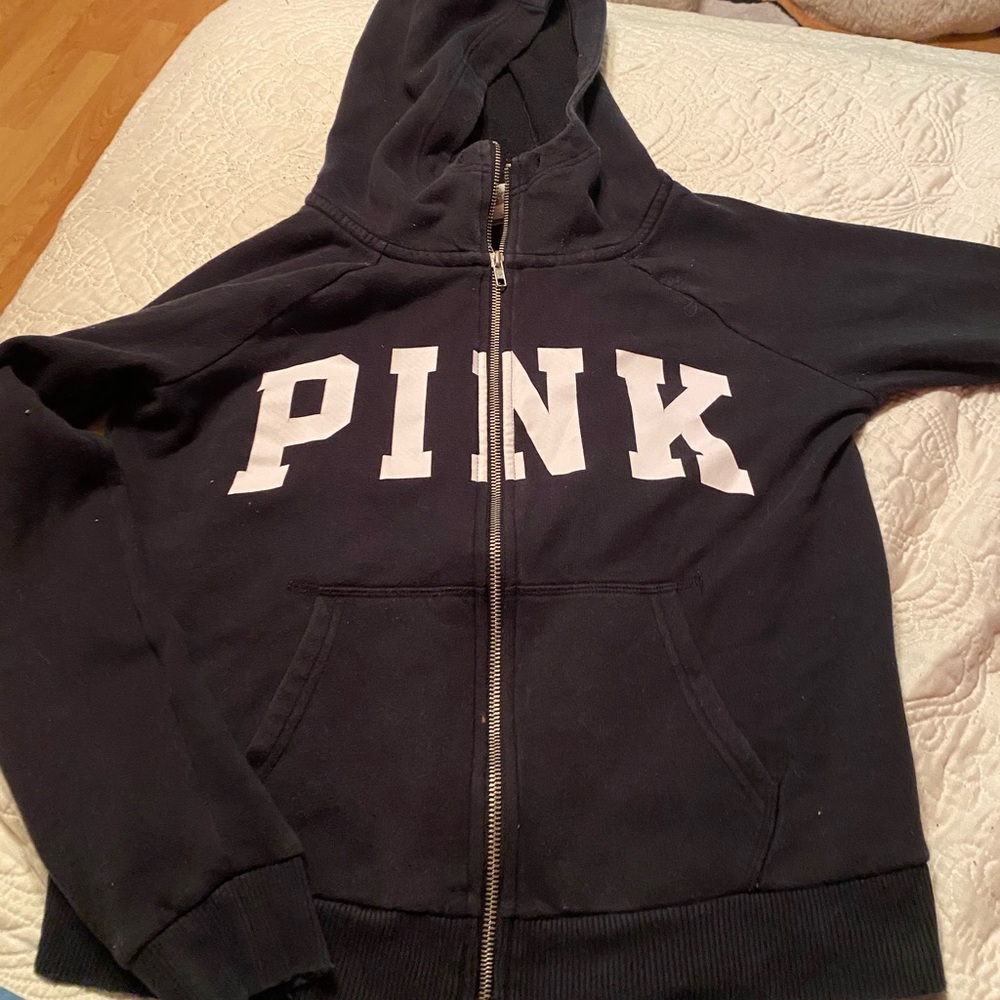 VS Pink zip up hooded jacket